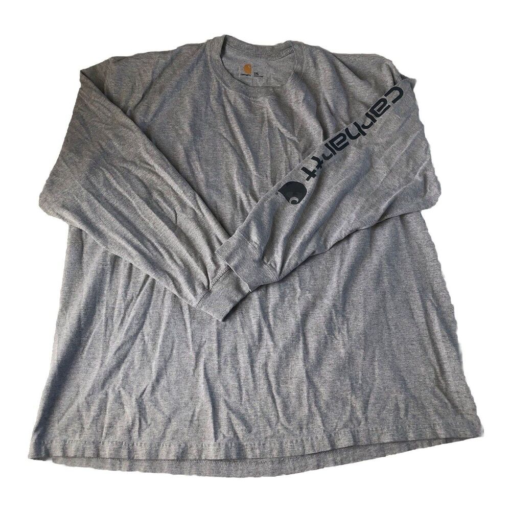 Carhartt Mens Long Sleeve Gray T-Shirt Size 2XL